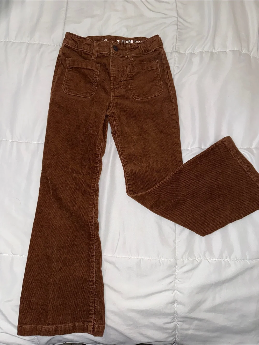 GAP KIDS Flare High Rise Corduroy Jeans - Rust Brown